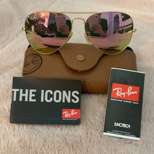 Pink reflective large Rayban